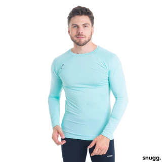 Camiseta Térmica Unissex Segunda Pele Proteção Solar Moda Praia Blusa UV50+ Unissex Snugg Verde Claro Fitness Academia