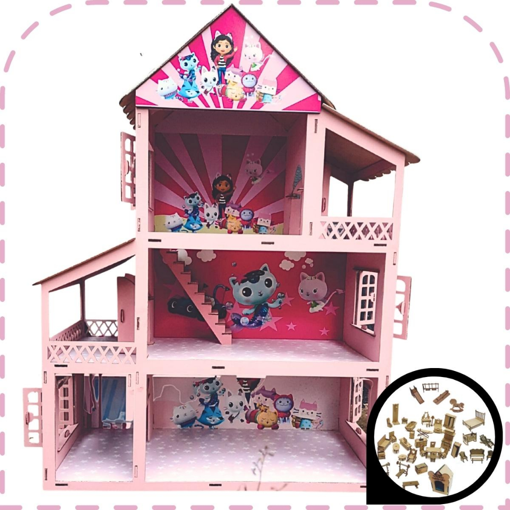 Boneca Infantil Artesanal Gabby's Dollhouse Casa Da Gabby - Loja Zuza  Brinquedos