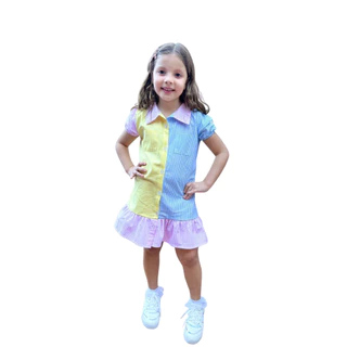 Vestido Chemise Feminino Infantil Moda Blogueirinha Lançamento