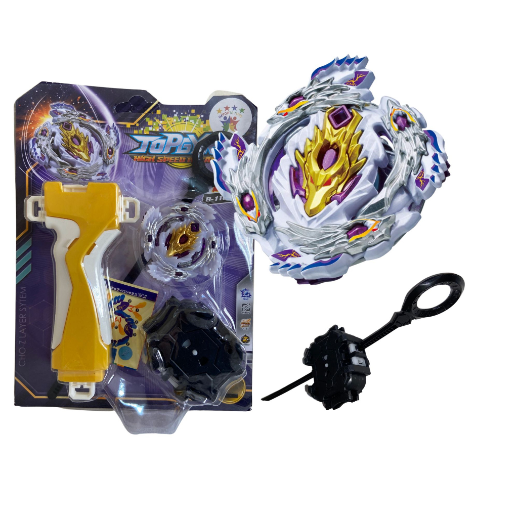 Beyblade Burst Metal Com Lançador Shu, Xcalibur, valtriek