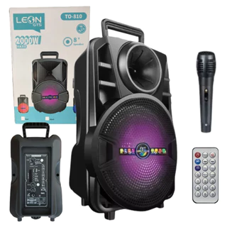 Caixa de Som Bluetooth Potente 2000w PmPo Com Microfone e Controle Remoto