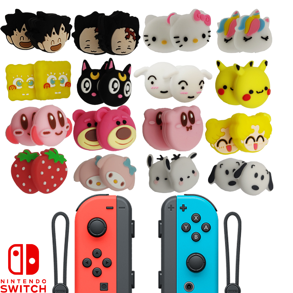 Par thumb grip capa PERSONALIZADA analogico joycon nintendo switch lite ou padrão borrachinha Joy con