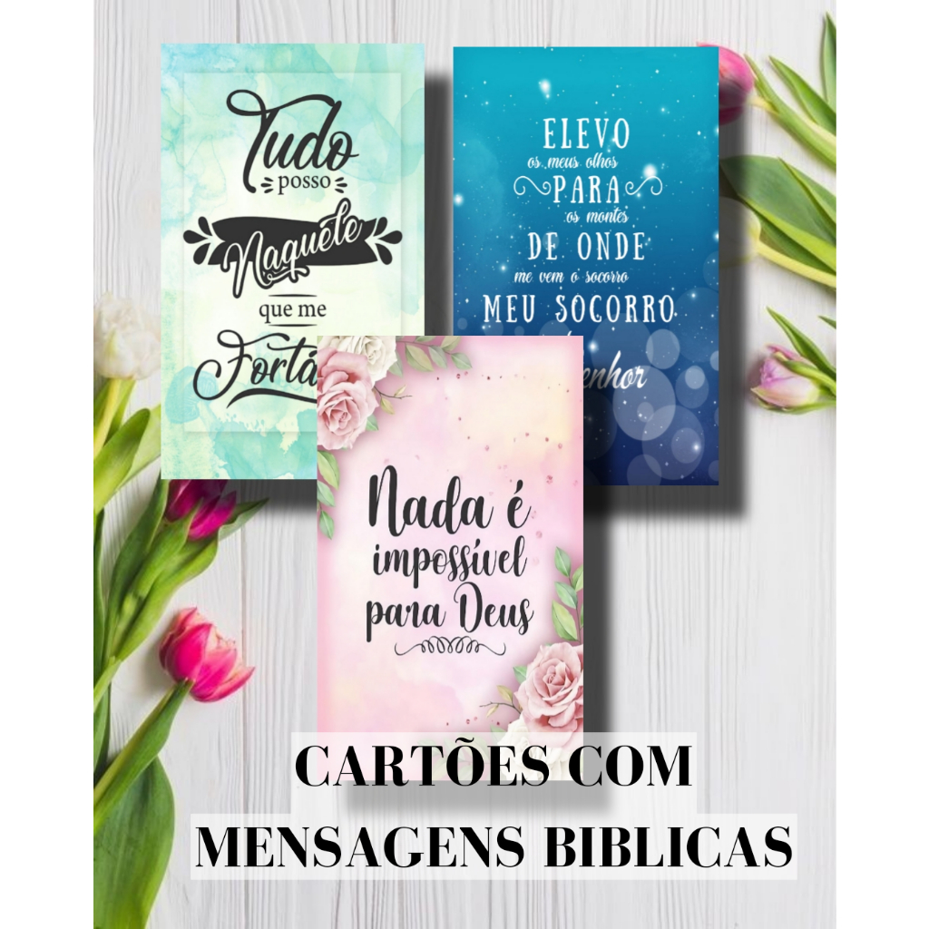 100 unidades - Cartão Mensagens Bíblicas, Motivacional l | Shopee Brasil