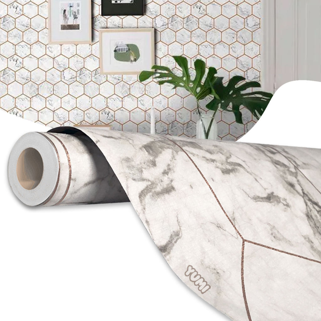 Papel De Parede Decorativa 3D Com Textura Em Rolo 5 Metros Lavável Geométrico