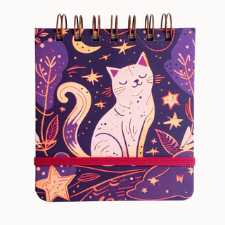 Caderno Sketchbook Desenho e Aquarela Pequeno A6 12x11cm - 90g, 180g, 240g, 300g Gato Celestial