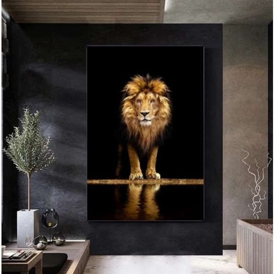 Quadro grande leão Judá 110x80cm moderno decorativo luxo 4k