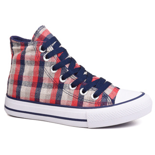 All star hot sale xadrez azul