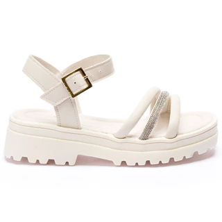 Sandalia Feminina Infantil Anabela Strass Tininha Flatform Salto Macia