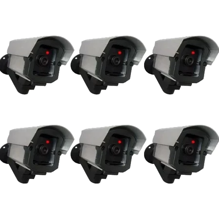 6 Câmeras inibicao falsa com led bivolt 110 220v p segurança residência e comércio