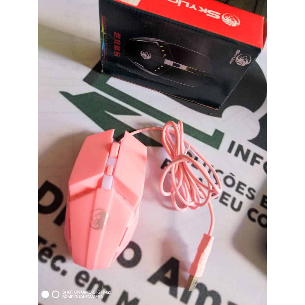 Mouse rosa com fio - profissional Gaming - V5 | Shopee Brasil