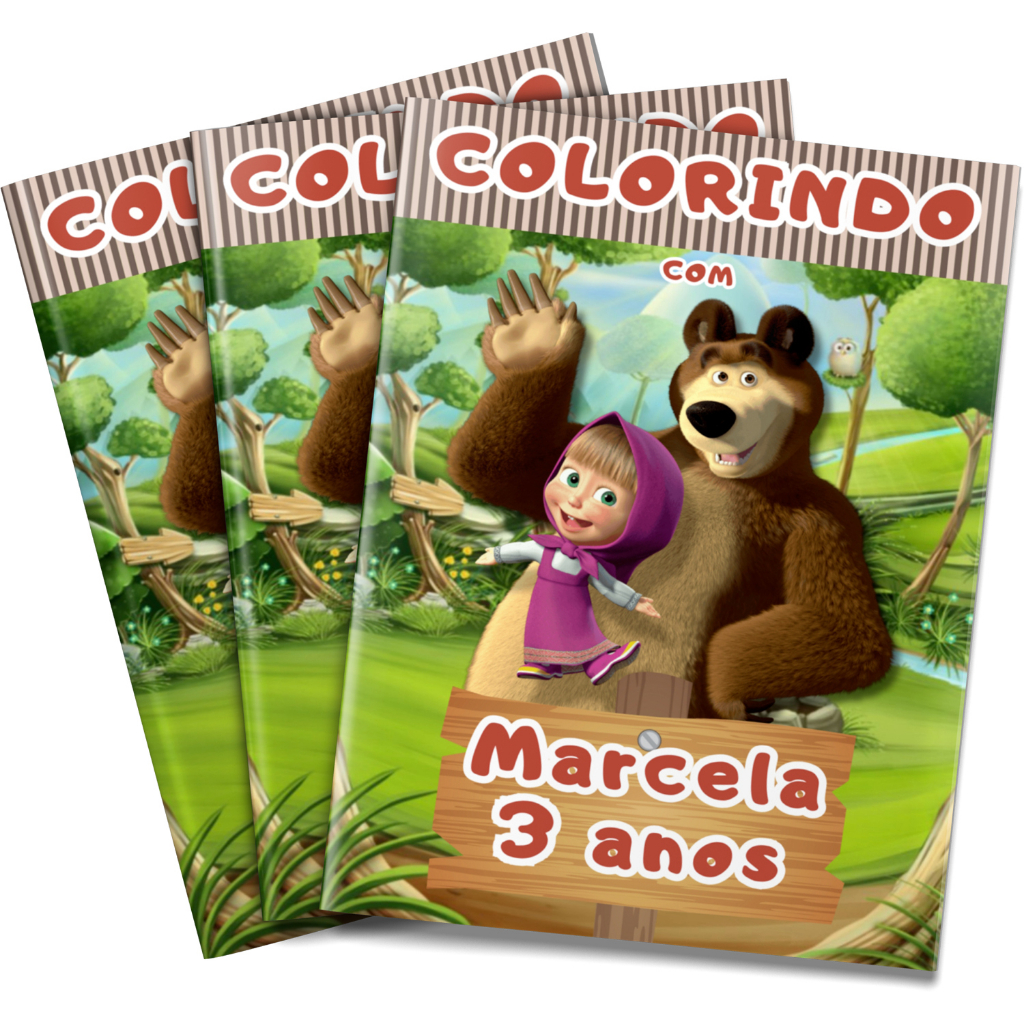 Livro De Colorir Masha E O Urso Lembrancinha - 5 Unidades 