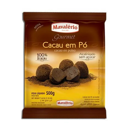 Chocolate Em Pó Gourmet Alcalino 100% Cacau 500g - Mavalério