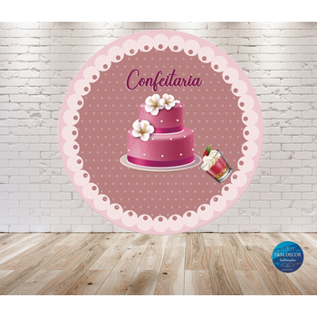 Painel de festa em tecido sublimado 1,5m Confeitaria | Shopee Brasil