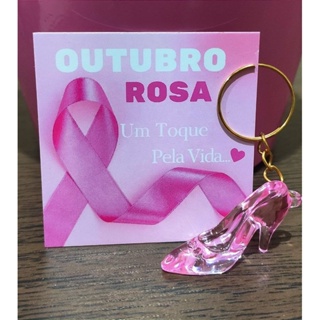 Kit Chaveiros Sapatinhos + Tags Mimos Outubro Rosa Lembrancinha