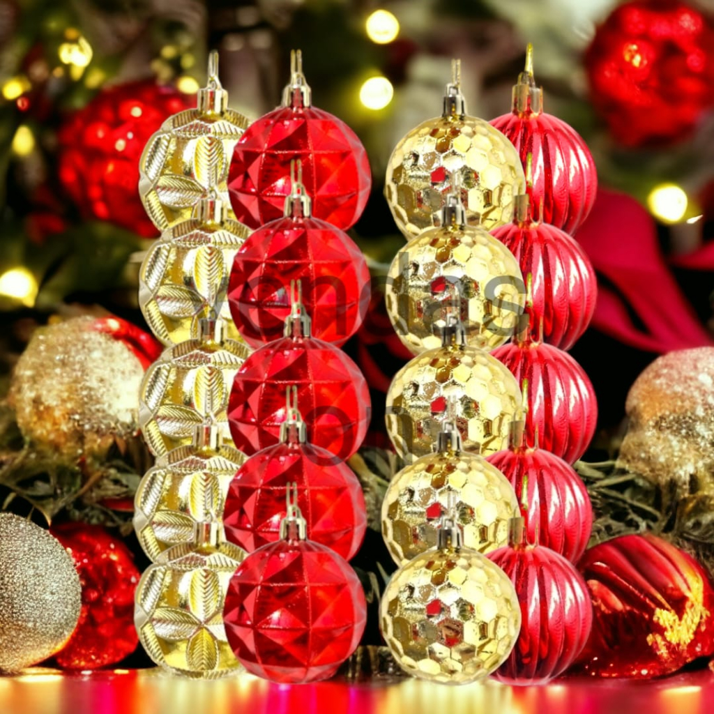 kit 36 Bolas de natal para pinheiro decoração natalina guirlanda