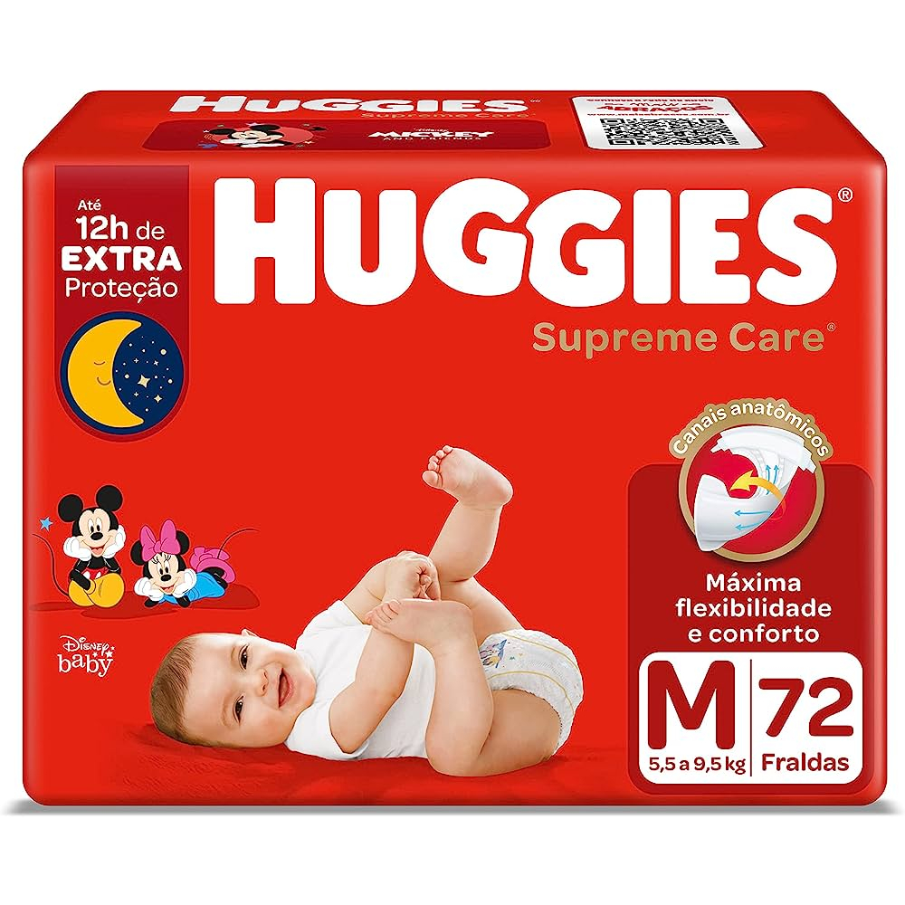 Fralda Huggies Supreme Care M com 72 unidades | Shopee Brasil