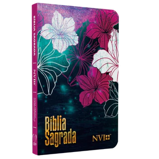 Bíblia Sagrada NVI Slim | Capa Dura | Floral Magenta