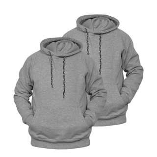 Kit 2 Blusa Moletom Masculina Algodão Canguru Toca Bolso Com Amarração Inverno Jaqueta Frio