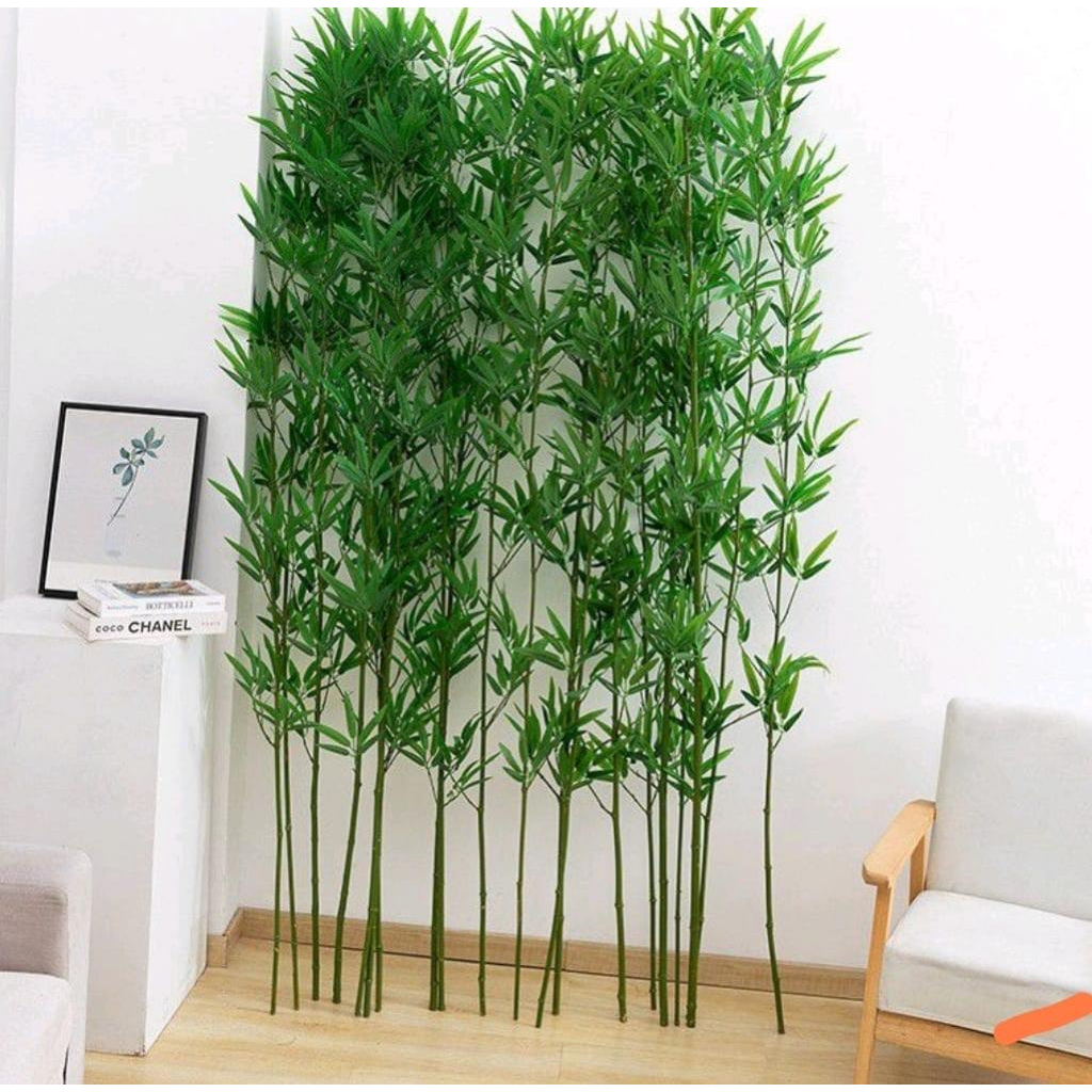 10 Planta Artificial Galho Haste de Bambu Unidade 1.05m Toque Real