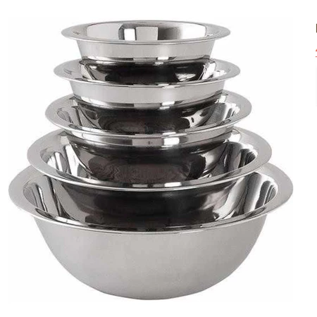 Conjunto jogo 5 tigelas bacia bowls multiuso em inox cozinha