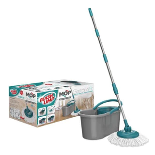 Esfregão Mop Giratório Fit Flash Limp Spin Esfregão com Balde 8L