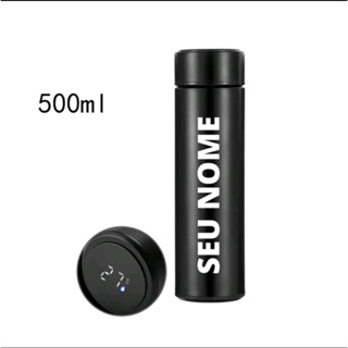Garrafa Térmica 500ml com Medidor de Temperatura + NOME GRÁTIS gravado a laser!