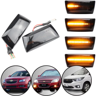 Par Seta Pisca Sequencial GM Chevrolet Cruze Cobalt Sonic Vectra Spin luz iluminação led lanterna para-lama Sinal Repetidor LT LS LTZ Sedan Advantage Graphite Elegance GT GT-X Elite Expression novo original ano modelo versão acessórios