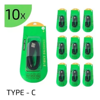Kit Com 10 Cabo Usb 25w Turbo Compatível V8 Type C iPhone