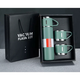 UN peça Caneca térmica de negócios, conjunto de presente de aço inoxidável 304, xícara de chá de aço inoxidável, copo de água de aço inoxidável de dupla camada para carro, garrafa isolada de aço inoxidável com 3 xícaras