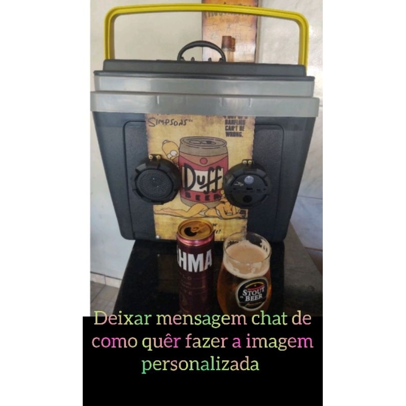 caixa térmica cooler 48latas litros com som Bluetooth personalizada