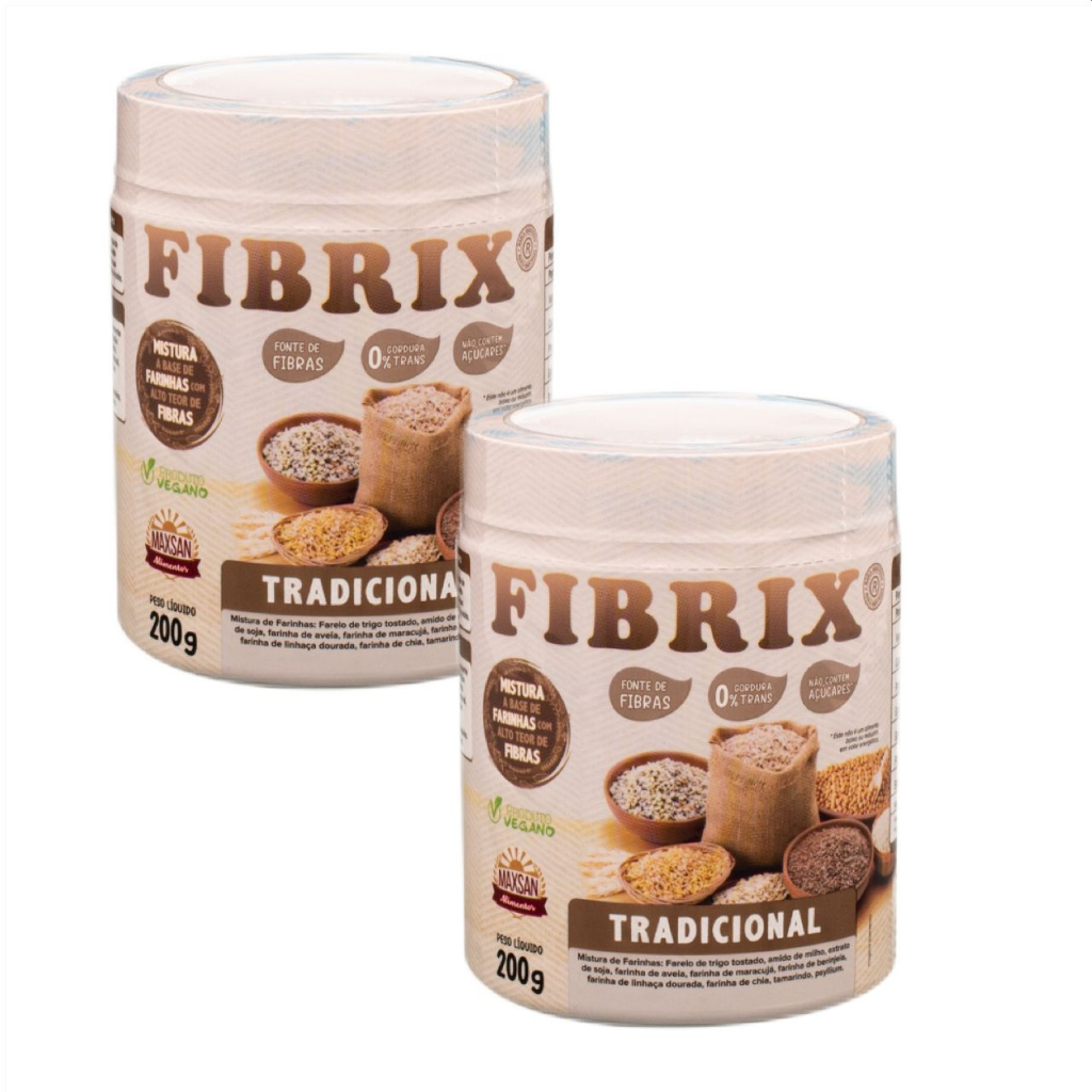 2x Fibrix - Fibras Regulador Intestino- Vegano- 200g | Shopee Brasil
