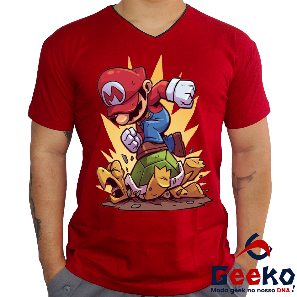 Camiseta Masculina Jogo Super Mario World Estampa Hd Md04