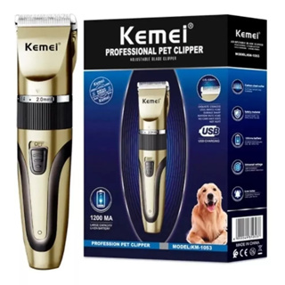 Máquininha de Tosar Cachorro Removedor Aparador De Cortar Pelos Pet Animais Cães Gatos Maquina Kemei Km-1053