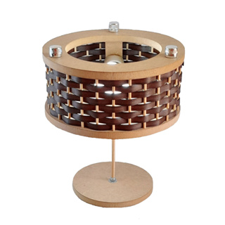 Abajur Luminária de Mesa Bivolt Madeira Mdf Decorativo Sala Quarto Escritório