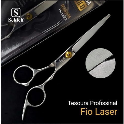 Tesoura Para Cabelo Profissional Sekich Gold 6,5 Laser