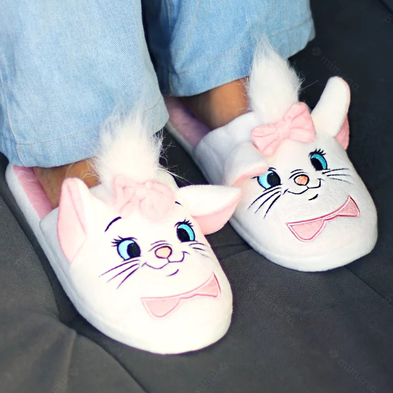 Gata Marie Chinelo Pantufa de Quarto Unisex 3D Adulto/Infantil Oficial