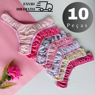 Calcinha Kit 10 Calcinhas Lingerie Kit Calcinha Tanga