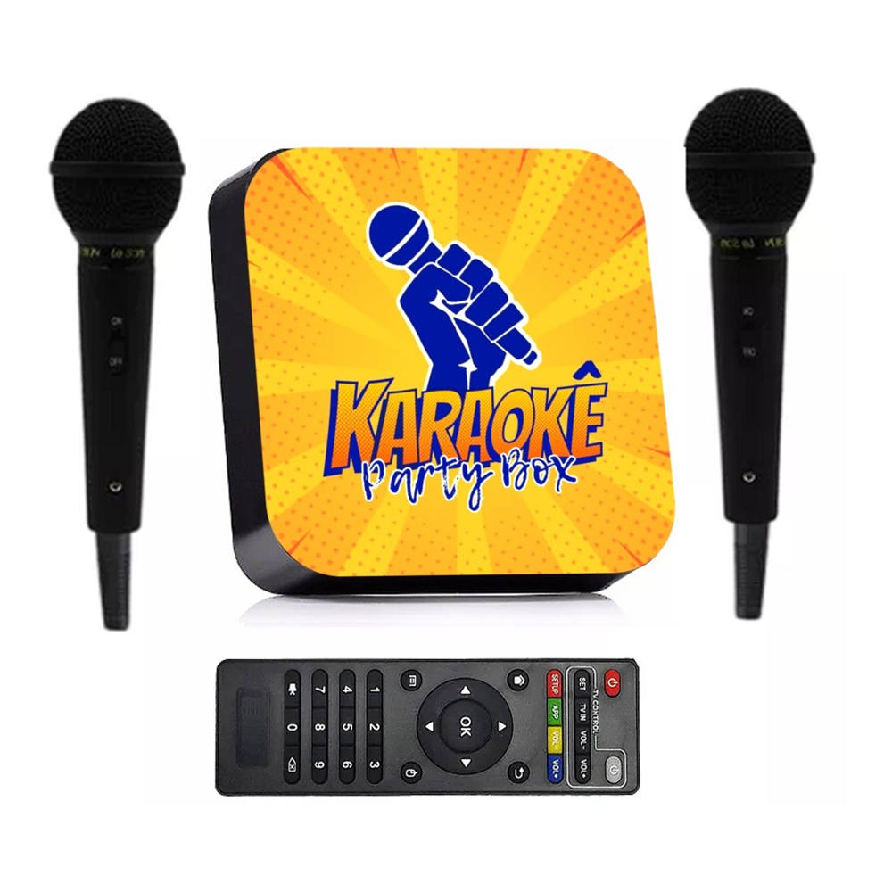 Karaoke Party Box Vermelho +2 Microfones +de 1000 Músicas Com