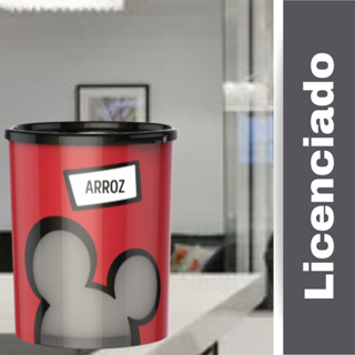 Kit com 6 Potes De Mantimentos Decorativos Mickey - Cozinha Oficial