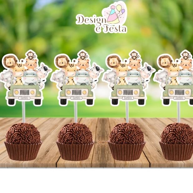 40 Topper para Docinho, Brigadeiro, Beijinho, Mini Cupcake, Bolo, Tema ...