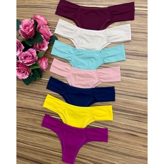 Kit com 5 Calcinhas Tanga Iza Fio Dental Lingerie Conforto