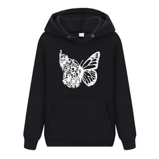 Blusa De Moletom Canguru Unissex Barato Top Borboleta