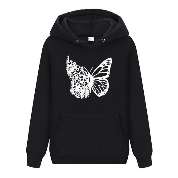 Blusa De Moletom Canguru Unissex Barato Top Borboleta