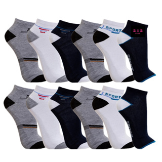 Kit 12 Pares Meias Cano Curto / Soquete Invisiviel Unissex Varias Cores 001