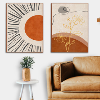 Kit 2 Quadros Decorativos Boho Chic Sol Iluminado
