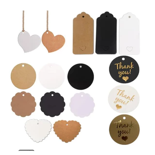 50 Tag PERSONALIZADA papel kraft ou papel branco redonda 5x5cm presente embrulhos etiqueta acompanha cordão