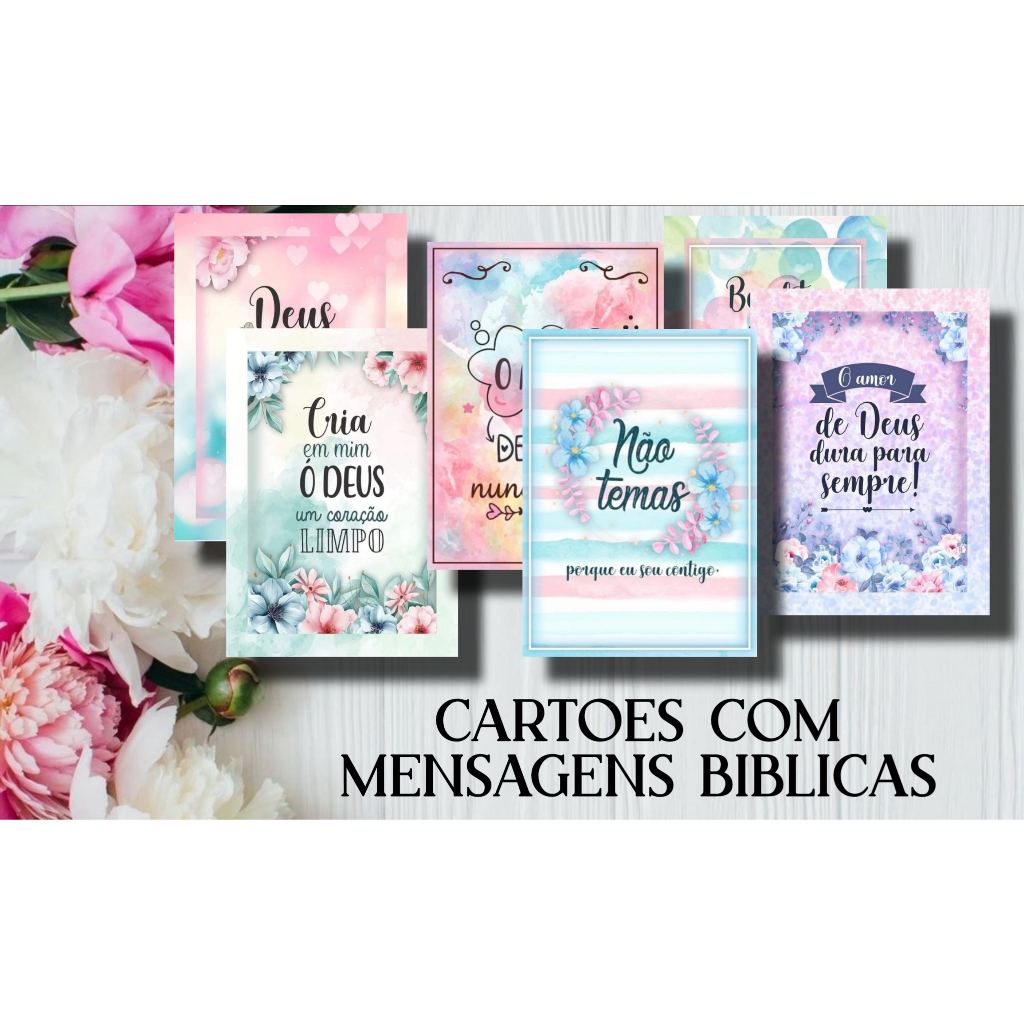 80 unidades - Cartão Mensagens Bíblicas, Motivacional 7x10cm | Shopee ...