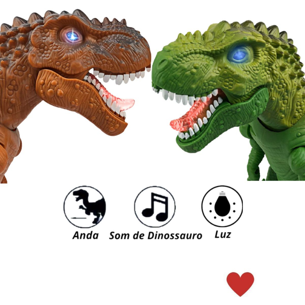 Brinquedo Dinossauro T-Rex Infantil Tiranossauro Rex c/ Som Luz e Anda