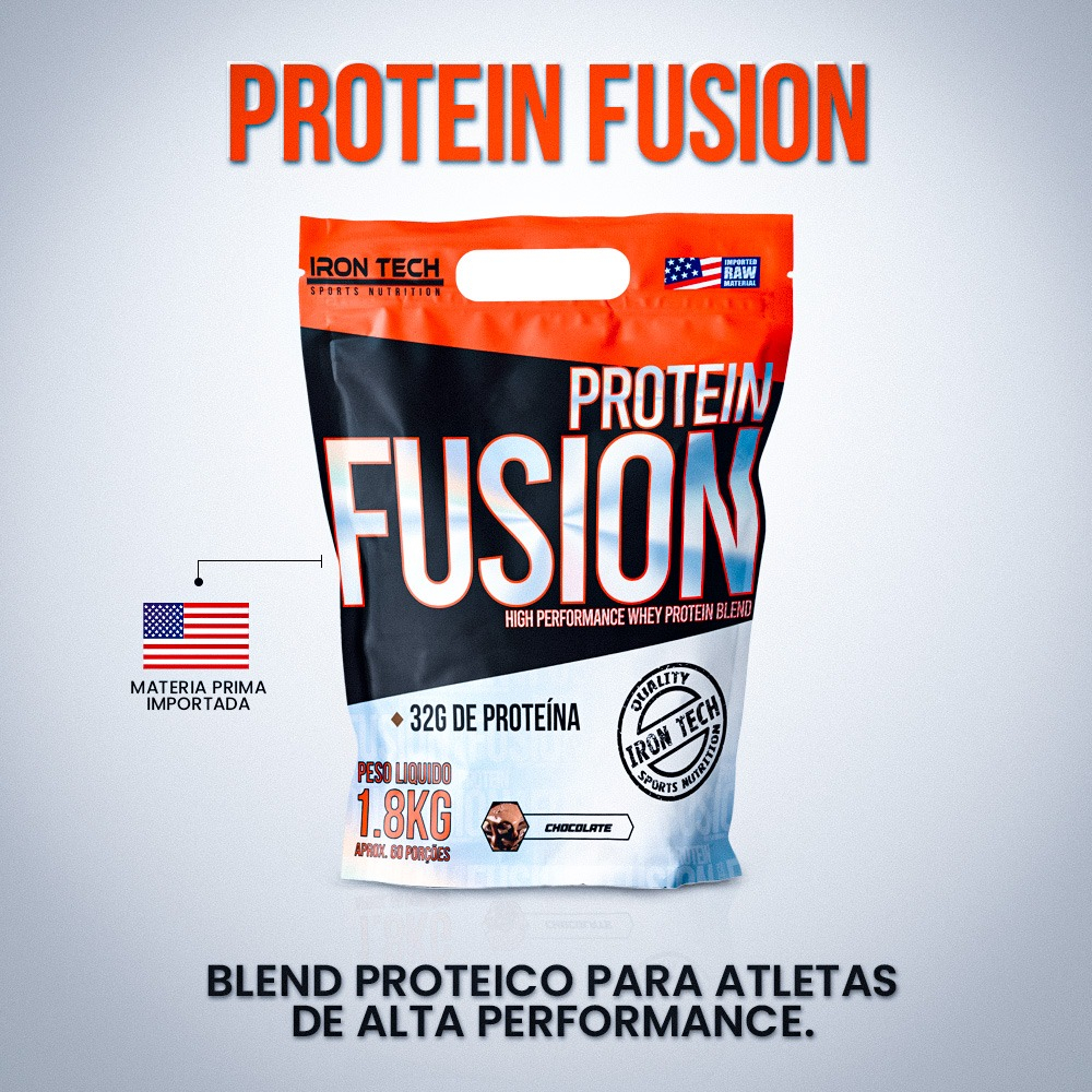 Whey Protein Fusion wpc + wpi + wph 32g de Proteínas Zero Açúcar – 1.8kg