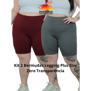 Kit 2 Bermuda Academia Feminino Short Legging Plus Size Feminina Ciclista Fitness G1 G2 G3 Cós Alto Não Fica Transparente
